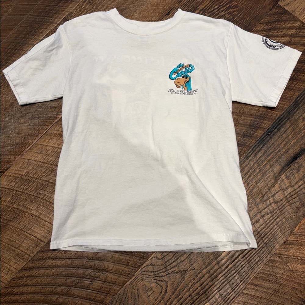 Vintage Y2K St Augustine Beach Florida Oasis Graphic Tee Anvil USA Medium